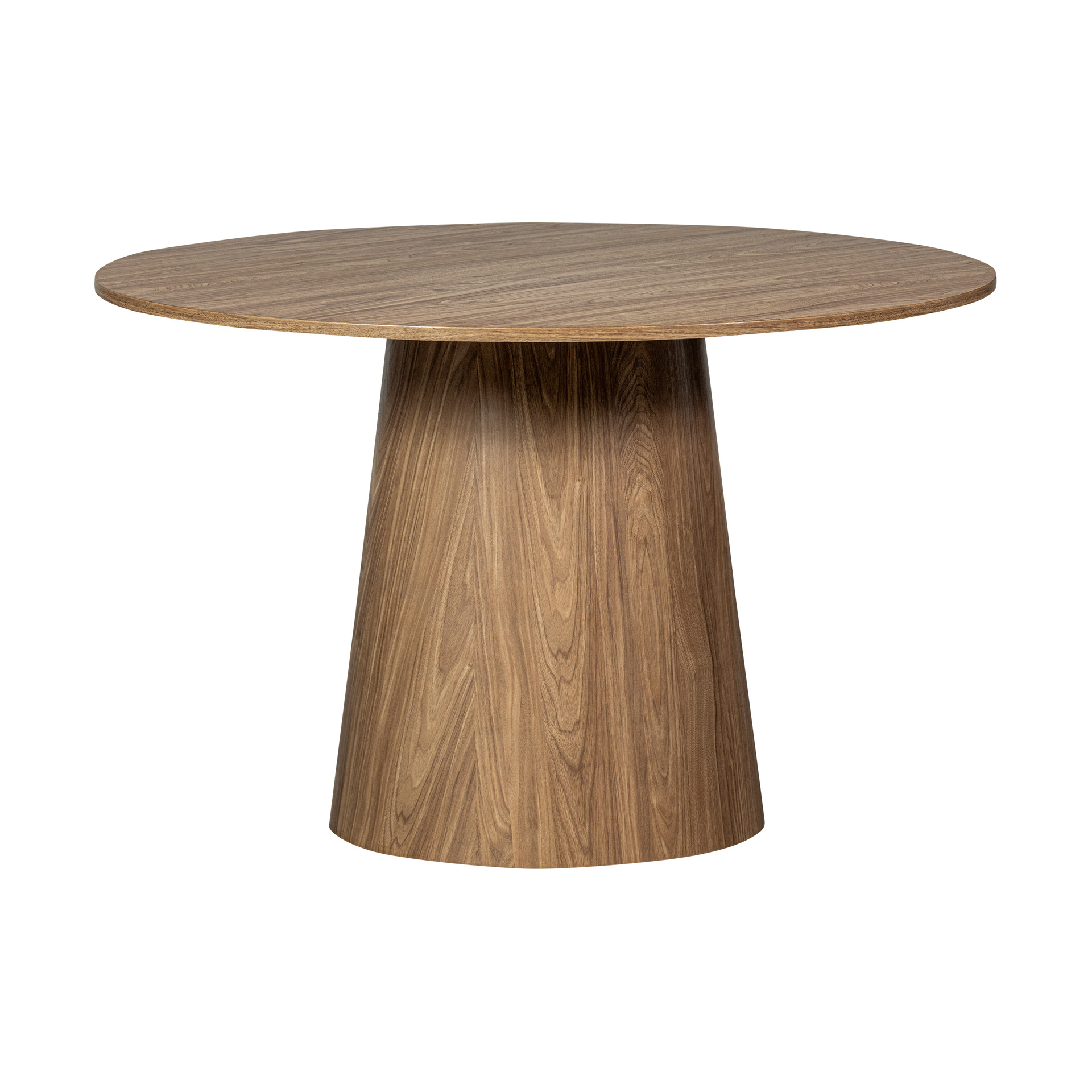 374032 W 01 VS WE Maan eettafel rond mdf walnoot O120cm