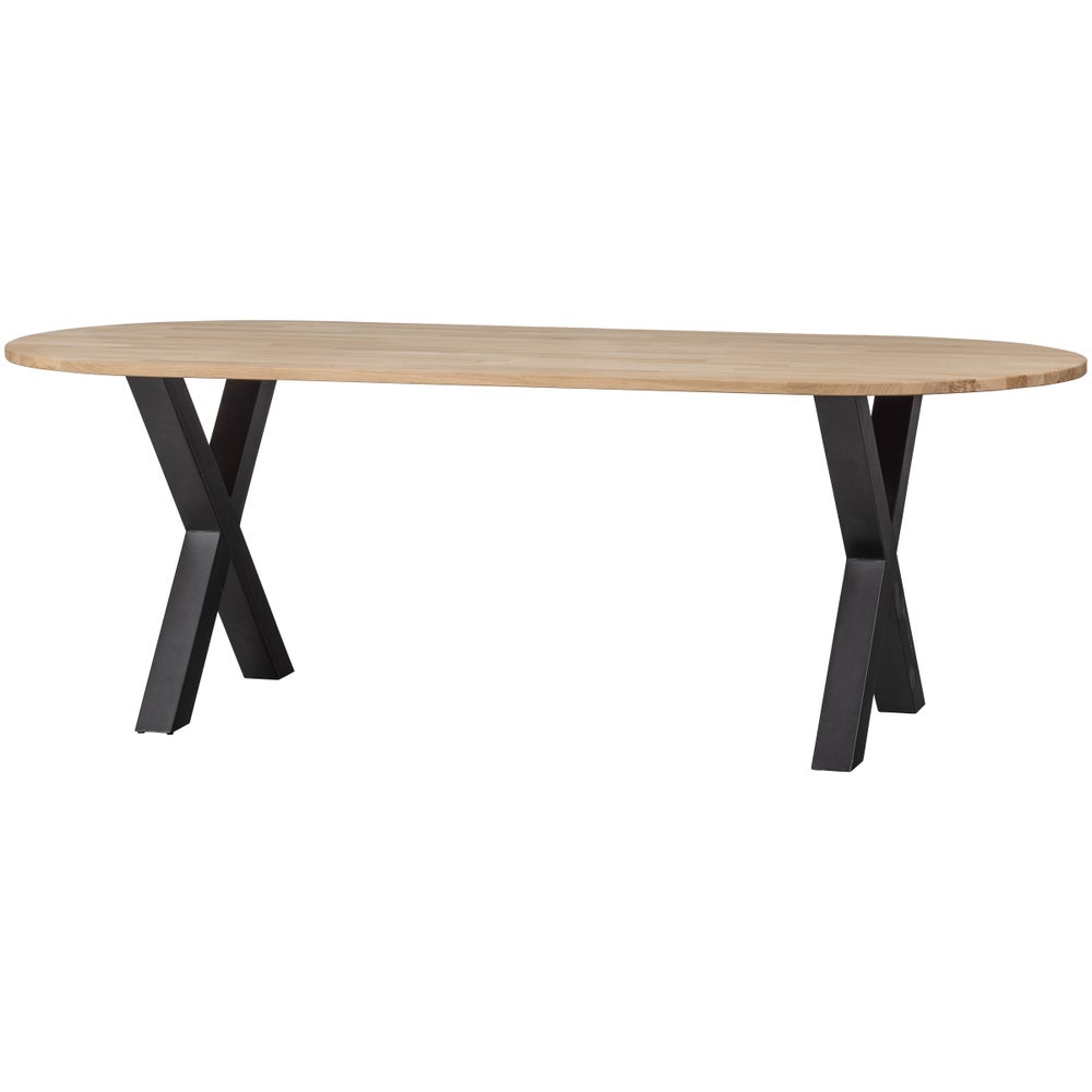 376030 A 02 VS FA Tablo tafel ovaal 220x90 cm eiken Alkmaar poot SA 1