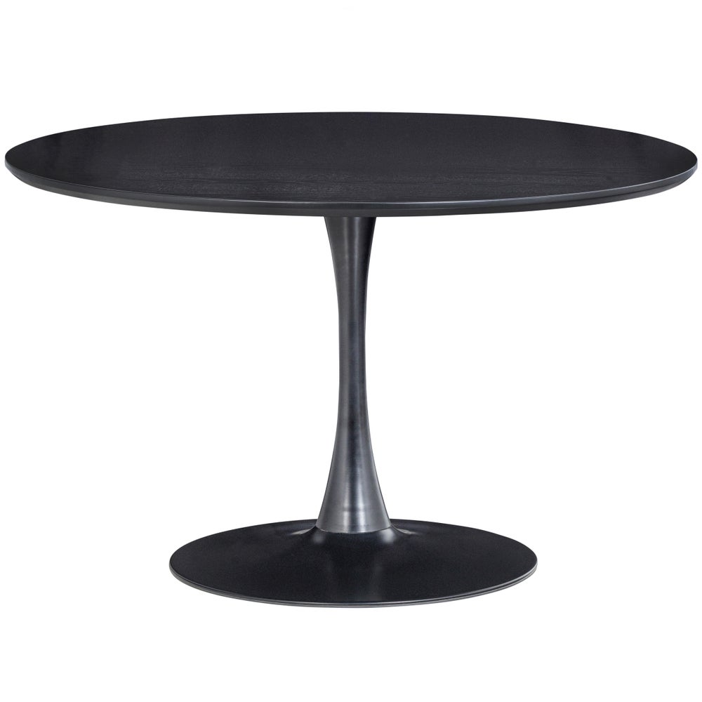 377300 Z 01 VS WE Sammy eettafel trompetvoet rond mdf zwart O120CM EA 1