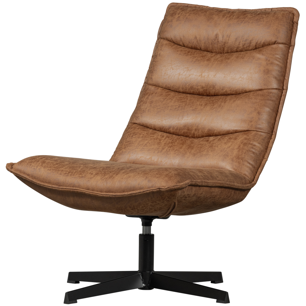 377332 C 02 VS WE Nika draaifauteuil leerlook cognac EA 1