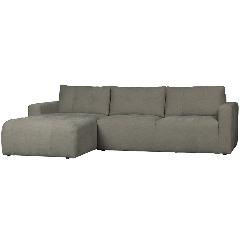 400459 WG 02 VS VT Bar chaise longue geweven stof links warm grijs EA