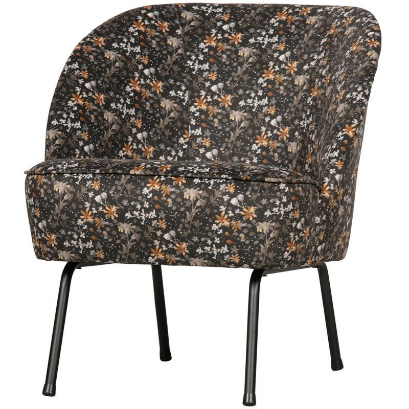 800748 A 02 VS BP Vogue fauteuil fluweel aquarel flower zwart EA