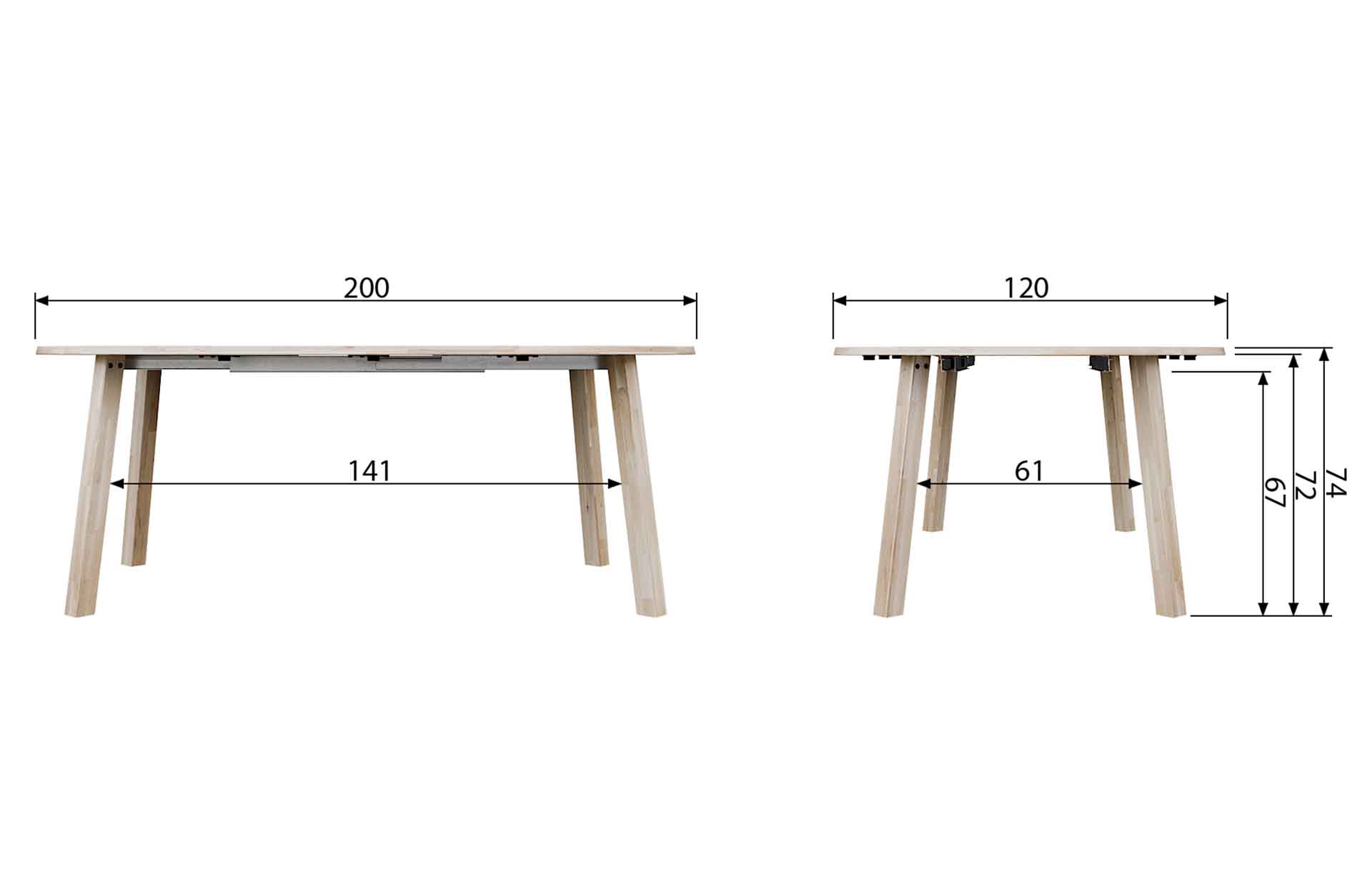 Mesa de comedor extensible Lange blanca